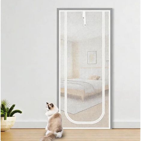 Moustiquaire pour chat - Porte en maille avec double fermeture éclair (1/5)