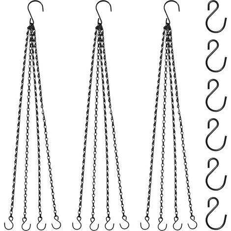 3 paniers Suspendus chaînes 27,2 Pouces 4 Leads chaînes suspendues avec Crochets S cintres pour Plantes de Remplacement pour jardinières, mangeurs d’Oiseaux, lanternes, Lampes et Ornements (1/5)
