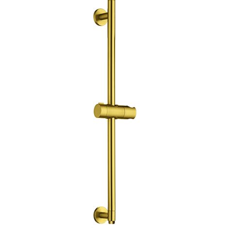 Barra soporte mango ducha desliz. redonda Adur con toma de agua oro cepillado [ IMEX® ] (1/2)