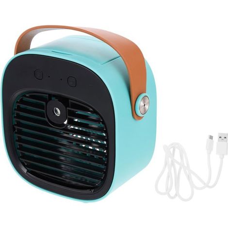 HONORNIC - Ventilateur de bureau compact USB silencieux, rechargeable par USB, bleu (1/5)