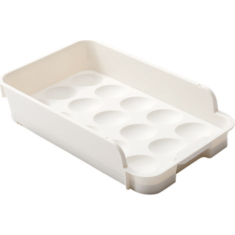 Conteneur de stockage d'œufs polyvalent, Type tiroir à 15 grilles, organisateur empilable de grande capacité pour réfrigérateur (1/5)