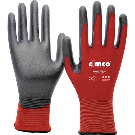 Cimco 141239 Skinny Touch grau/rot Nylon Arbeitshandschuh Größe (Handschuhe): 11, XXL EN 388 1 Pa
