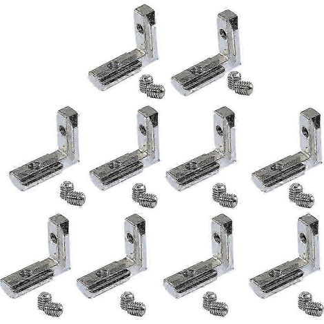 20 connecteurs d'angle intérieurs en forme de L à rainure en T pour profilés en aluminium extrudé 2 (1/5)