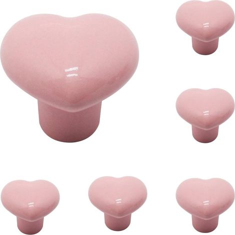 Boutons en céramique, boutons de tiroir en forme de cœur, boutons de placard de cuisine, boutons décoratifs pour portes de meubles, placard (1/5)
