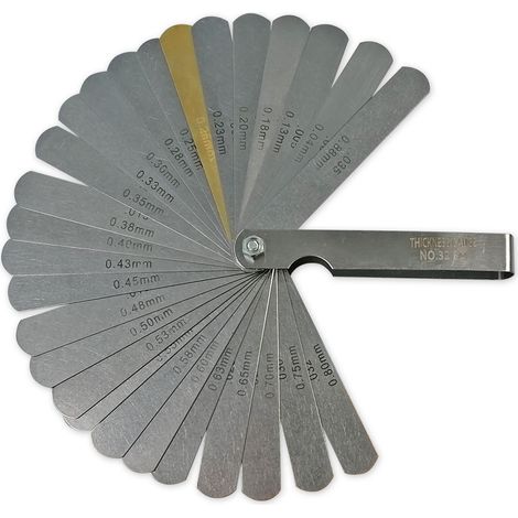 Jeu de 32 cales cotes metriques, jauge d'epaisseur