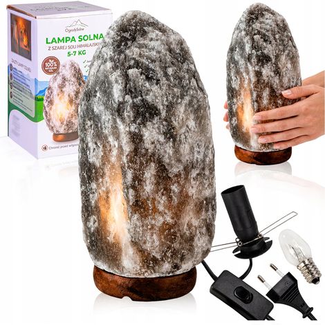 Lámpara de sal de 5-7 kg, gris - ionizador de aire natural