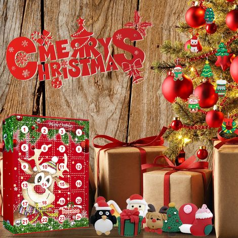 Coffret surprise porte-clés de Noël, calendrier de l'Avent (24 jours avant la fête des rennes), coffret cadeau pendentif en résine -- Coffret surprise porte-clés renne de Noël (1/5)