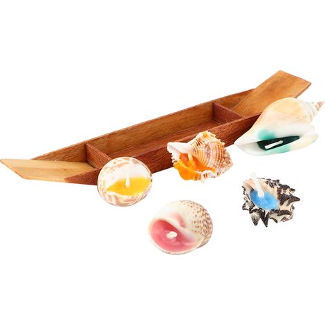 Boot mit duftenden Muschelkerzen zur Entspannung und Aromatherapie (1/5)