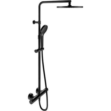 Keuco Plan blue - Brauseset mit Thermostat, Durchmesser 25 cm, 3 Strahlarten, schwarz matt 53926372321 (1/5)