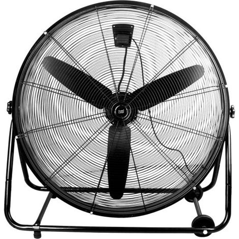 FABRILAMP VENDAVAL ventilador industrial de suelo para interior, 360W, 87 cm, 3 aspas aluminio, 3 velocidades, cabezal orientable, con ruedas, color negro (1/2)