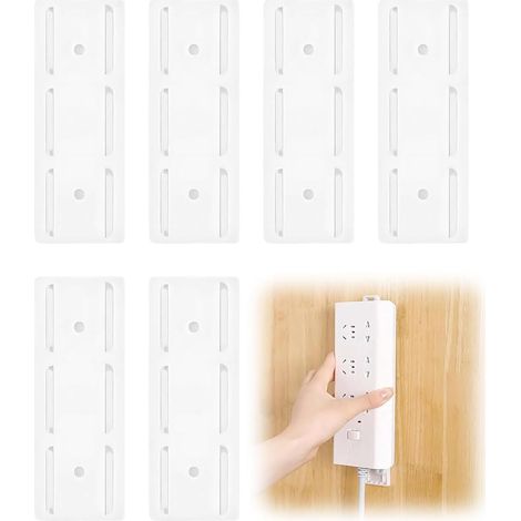 6er-Set Wandsteckdosenleisten – Kein Bohren erforderlich – Kabelmanagement-Lösung (Küche, Büro, Zuhause) – Robuste und verstellbare Halterung (1/5)