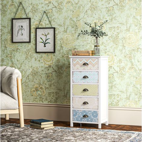 Kommode 5 Schubladen Multicolor aus MDF mit viel Stauraum und Kippschutz (1/5)