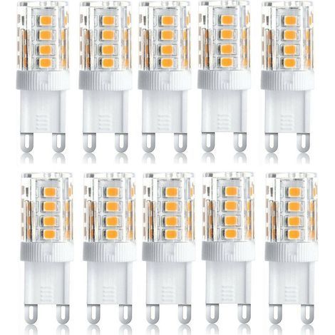 Pack of 10 LED Spotlight, LED Decorative Light, G9 LED Bulb, 5W Warm White Cold White, Energy Saving LED Bulbs, Replacement Halogen Bulb, AC 230V Non-Dimmable