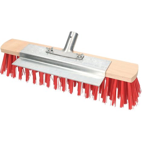 KOTARBAU® Balai Brosse - avec Grattoir - 40 cm - Naturel Rouge - Balai Brosse Exterieur - Terrasse - Sans Manche (1/5)