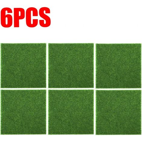(6 articles) Gazon artificiel vert, tapis de jardin, décorations pour aquarium extérieur et mariage (1/5)