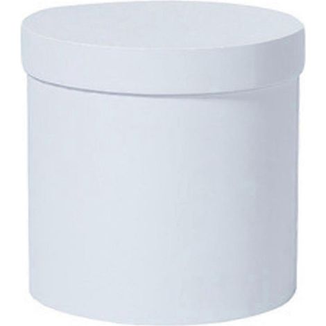 Blumengeschenkbox, Verpackung für Blumensträuße, Karton, runder Blumenkübel – 14 x 14 cm – Weiß (1/3)