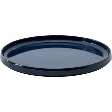 Plateau de fleurs en céramique bleu de 21 cm de diamètre extérieur, adapté aux bacs à fleurs intérieurs et extérieurs, 1 pièce (1/5)