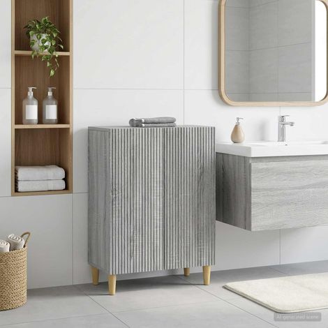 vidaXL Mobiletto da Bagno ARNHEM Sonoma grigio 59,5 x 31 x 80 cm