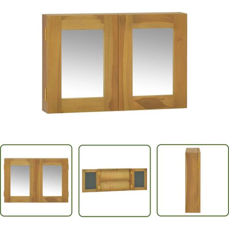 Armoire à miroir 60x10x40 Bois de teck solide (1/5)