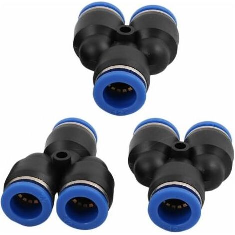 3Pcs 12mm Diamètre Y Type 3 Voies Tuyau Tube Pneumatique Air Rapide Raccord Pression Connecteur (1/5)