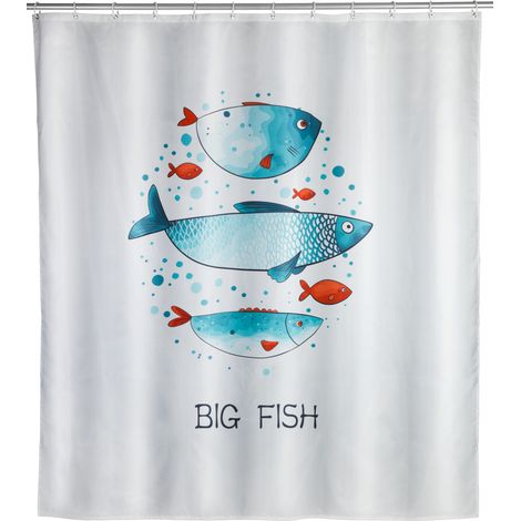 WENKO Duschvorhang Big Fish, Polyester, 180 x 200 cm, waschbar-15310145 (1/5)