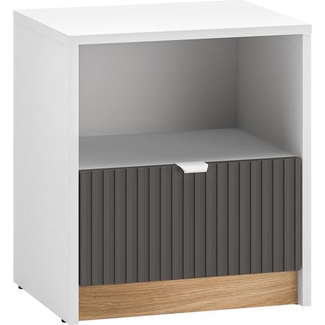 Selsey Torino - Mesita de noche - 42 cm - Blanco (1/5)