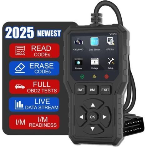 V529 OBD2 Valise Diagnostic Auto, Diagnostic Voiture Multimarque avec Fonctions Complètes OBDII, Lecteur Codes Défaillance Moteur 10 Langues, Détection de Tension, pour Voitures 1996 et Ultér (1/5)