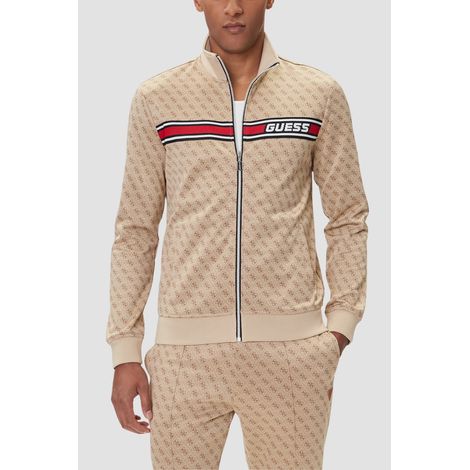 Guess Beige Zip-Up Herren-Sweatshirt mit Monogramm Korbin M (1/4)