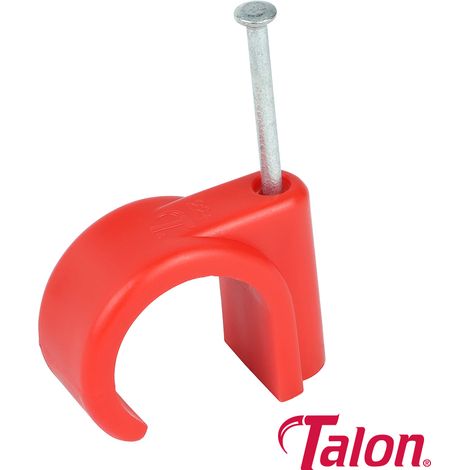 Talon Nail In Pipe Clips Red - 22mm