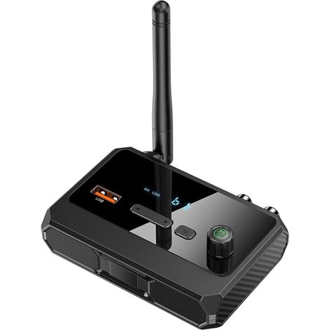 Récepteur BT 5.3 pour stéréo domestique BT vers adaptateur RCA optique à faible latence et audio de musique HD pour haut-parleurs, système stéréo en streaming, prise en charge AUX/USB (1/5)