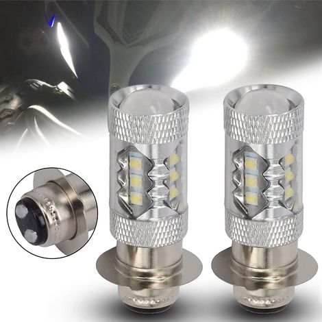 2pcs 80W Super White LED Headlight Bulbs Upgrade - ATV YFM 250 350 400 450 660 700 Raptor Blaster 200 Banshee 350 (1/5)