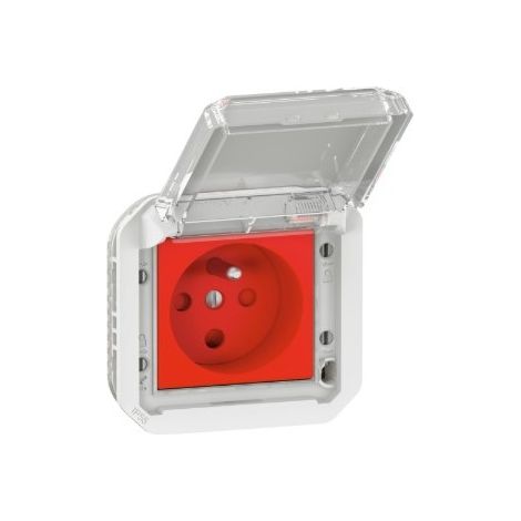 Legrand 069623 2p+T electrical outlet with coded Legrand Plexo white - 16 A - 250 V