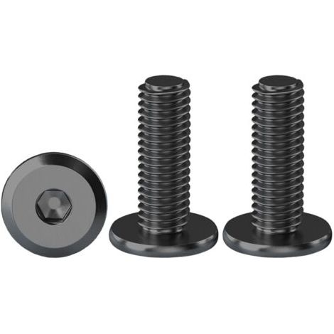 CSPARKV Vis à Tête Plate à Six Pans Creux Noir Lot De 20 Vis à Tête Cylindrique Hexagonale à Bride M6 X 16 mm Boulons à Tête Plate Hexagonale en Acier Inoxydable A2 V2A Vis à Métaux, Filetage Complet