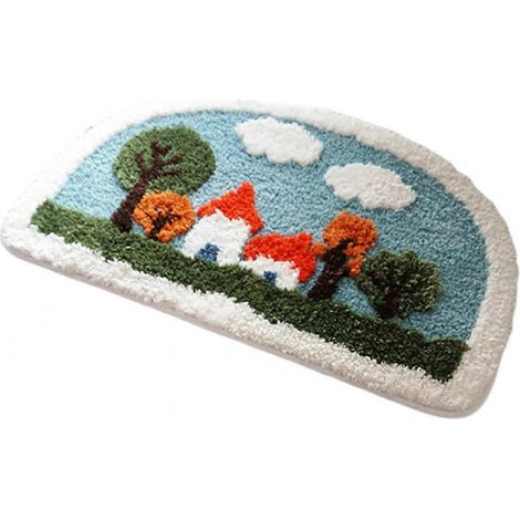 Tapis de porte demi-rond pour entrée extérieure, tapis de bienvenue décoratif pour porte d'entrée, 4060 cm (1/5)