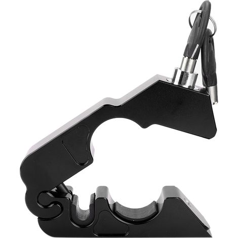 Levier de verrouillage antivol universel en alliage d'aluminium CNC pour moto, butée de frein (noir) (1/5)