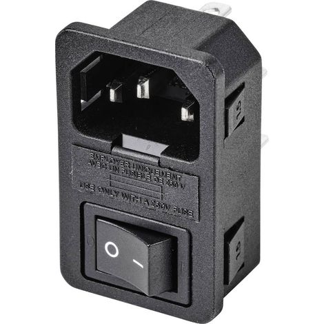 TRU COMPONENTS TC-10088420 Connettore IEC Spina verticale Tot poli: 2 10 A Nero 1 pz. (1/3)