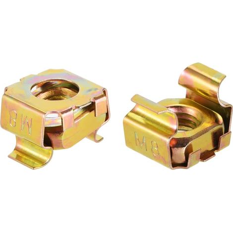 M8 écrous cage pour rack serveur, acier au carbone zingué jaune 20Pcs (1/3)