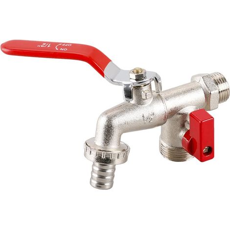 LEVIOR Gartenventil - Wasserhahn 1/2" 2x Auslass 3/4" 45105.01 (1/2)