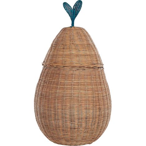 Kinder Aufbewahrungskorb Birne VAGSOY Rattan Naturfarben