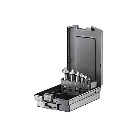 kaiserkraft Set di svasatori DIN 335 HSS-G con scanalatura a