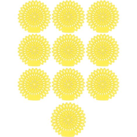 Lot de 10 tapis désodorisants pour urinoirs, anti-éclaboussures et longue durée, parfum citron, pour toilettes et salle de bain. (1/5)