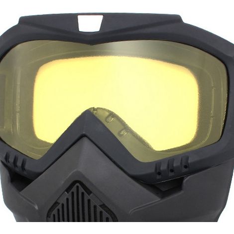 Motorradbrille mit Visier, winddicht, Augenschutz für Outdoor-Fahrten, gelbe Gläser (1/5)