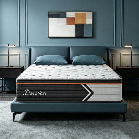 Matelas 90x200 cm - luxe - Anti-acariens - 7 Zones - Ressorts ensachés - Mémoire de forme - Coton de fibre aérobie - Ép 25cm (1/5)