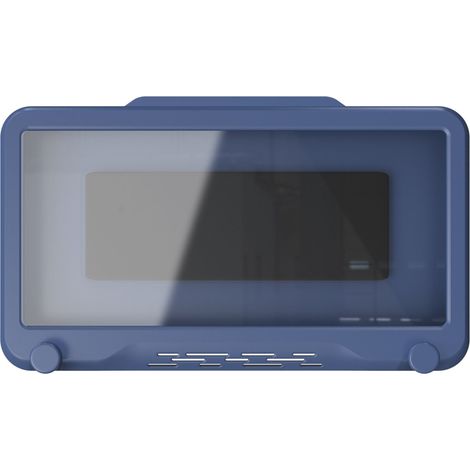 Housse étanche pour téléphone, support mural sans perçage, rotation 360°, écran tactile, pour salle de bain cuisine, bleu (1/5)