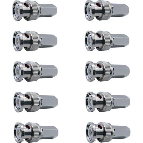 pièces Connecteurs BNC à visser avec Broche Centrale en Laiton BNC mâles vers Visser RG59 / RG62 Adaptateur pour Caméra de Sécurité CCTV Connecteur Coaxial D'antenne (1/5)