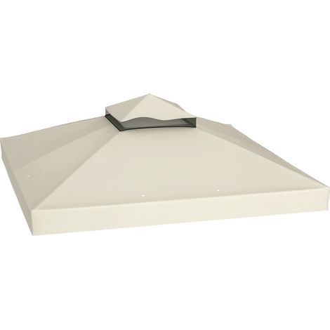 Outsunny – Toile pour tonnelle 3 x 3 m – Tissu Oxford 370 g/m² – Protection UPF30+ – Trous de drainage – Installation rapide en 5 min