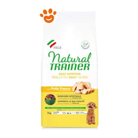 Natural Trainer Dog Adult Small & Toy Pollo - Sacco 7 Kg - Cibo Secco Cani