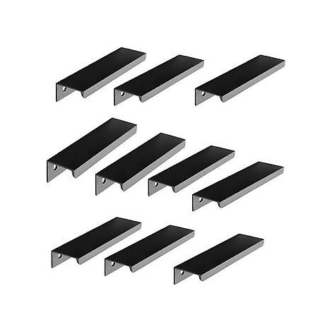 Griff – Möbelgriff – Schrankgriffe – 10 x 120 mm – 96 mm Loch – Aluminium – Schwarz – unsichtbar