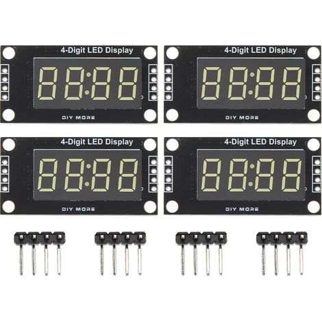modules d'affichage numérique à tube LED 4 chiffres 7 segments 0,36 pouce TM1637 Circuit de commande Blanc MRA110F (1/5)
