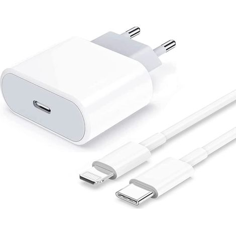 iPhone Chargeur Rapide - 20W【Apple Certifié MFi：Adaptateur Chargeur Type-C + câble USB-C vers Lightning 1M】